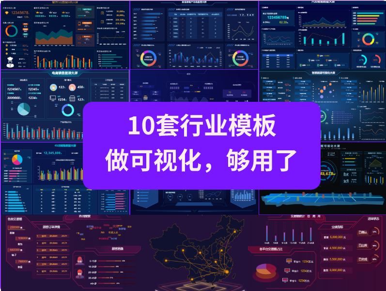 10套行业可视化模板，做可视化够用了